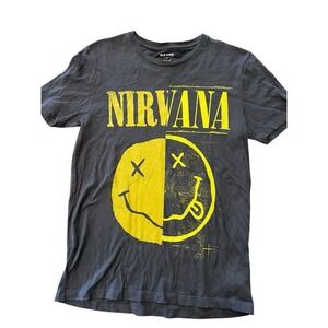 Old Navy Nirvana  Smiley Face Graphic Short Sleeve T-Shirt  Size XS